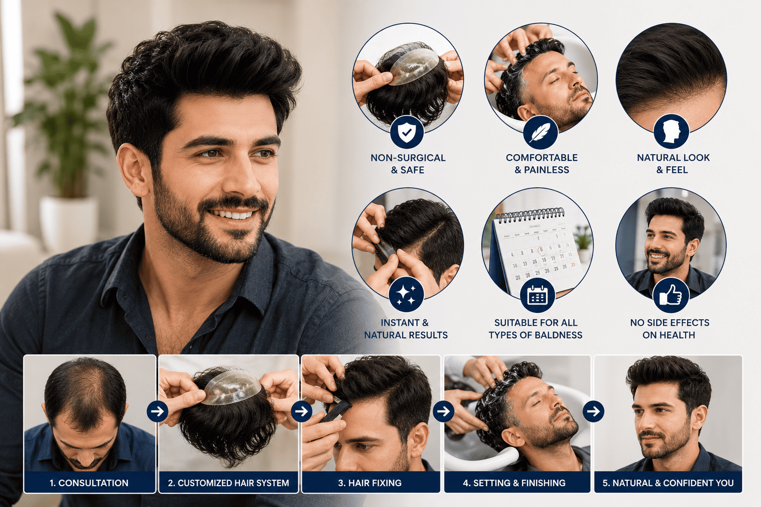 Natural Looking Non Surgical Hair Fixing in Bangalore